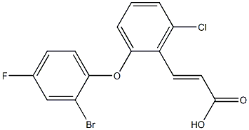 3-[2-(2-bromo-4-fluorophenoxy)-6-chlorophenyl]prop-2-enoic acid Struktur