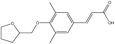 3-[3,5-dimethyl-4-(oxolan-2-ylmethoxy)phenyl]prop-2-enoic acid Struktur