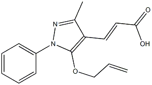 3-[3-methyl-1-phenyl-5-(prop-2-en-1-yloxy)-1H-pyrazol-4-yl]prop-2-enoic acid Struktur