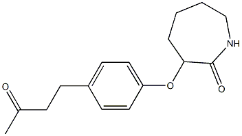 3-[4-(3-oxobutyl)phenoxy]azepan-2-one Struktur