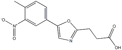 3-[5-(4-methyl-3-nitrophenyl)-1,3-oxazol-2-yl]propanoic acid Struktur