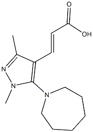 3-[5-(azepan-1-yl)-1,3-dimethyl-1H-pyrazol-4-yl]prop-2-enoic acid Struktur