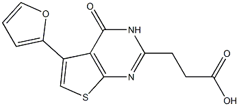 3-[5-(furan-2-yl)-4-oxo-3H,4H-thieno[2,3-d]pyrimidin-2-yl]propanoic acid Struktur