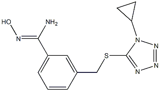 3-{[(1-cyclopropyl-1H-1,2,3,4-tetrazol-5-yl)sulfanyl]methyl}-N'-hydroxybenzene-1-carboximidamide Struktur