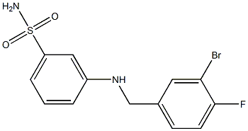 3-{[(3-bromo-4-fluorophenyl)methyl]amino}benzene-1-sulfonamide Struktur