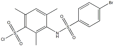 3-{[(4-bromophenyl)sulfonyl]amino}-2,4,6-trimethylbenzenesulfonyl chloride Struktur