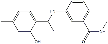 3-{[1-(2-hydroxy-4-methylphenyl)ethyl]amino}-N-methylbenzamide Struktur