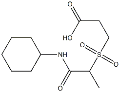 3-{[1-(cyclohexylcarbamoyl)ethane]sulfonyl}propanoic acid Struktur