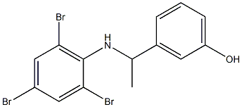 3-{1-[(2,4,6-tribromophenyl)amino]ethyl}phenol Struktur