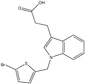 3-{1-[(5-bromothiophen-2-yl)methyl]-1H-indol-3-yl}propanoic acid Struktur