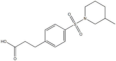 3-{4-[(3-methylpiperidine-1-)sulfonyl]phenyl}propanoic acid Struktur