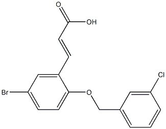 3-{5-bromo-2-[(3-chlorophenyl)methoxy]phenyl}prop-2-enoic acid Struktur