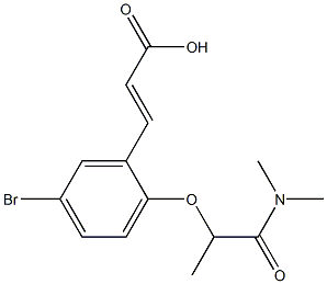 3-{5-bromo-2-[1-(dimethylcarbamoyl)ethoxy]phenyl}prop-2-enoic acid Struktur