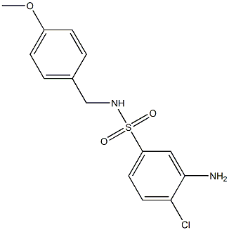 3-amino-4-chloro-N-[(4-methoxyphenyl)methyl]benzene-1-sulfonamide Struktur