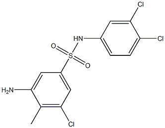 3-amino-5-chloro-N-(3,4-dichlorophenyl)-4-methylbenzene-1-sulfonamide Struktur