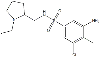 3-amino-5-chloro-N-[(1-ethylpyrrolidin-2-yl)methyl]-4-methylbenzene-1-sulfonamide Struktur