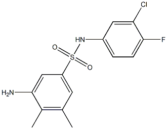 3-amino-N-(3-chloro-4-fluorophenyl)-4,5-dimethylbenzene-1-sulfonamide Struktur