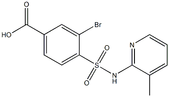 3-bromo-4-[(3-methylpyridin-2-yl)sulfamoyl]benzoic acid Struktur