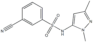 3-cyano-N-(1,3-dimethyl-1H-pyrazol-5-yl)benzenesulfonamide Struktur