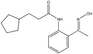 3-cyclopentyl-N-{2-[1-(hydroxyimino)ethyl]phenyl}propanamide Struktur