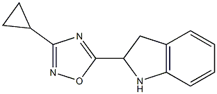 3-cyclopropyl-5-(2,3-dihydro-1H-indol-2-yl)-1,2,4-oxadiazole Struktur