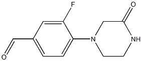 3-fluoro-4-(3-oxopiperazin-1-yl)benzaldehyde Struktur