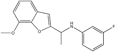 3-fluoro-N-[1-(7-methoxy-1-benzofuran-2-yl)ethyl]aniline Struktur