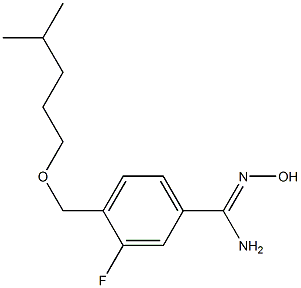 3-fluoro-N'-hydroxy-4-{[(4-methylpentyl)oxy]methyl}benzene-1-carboximidamide Struktur