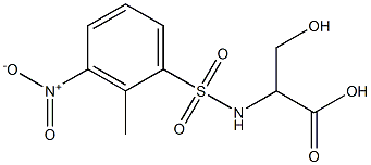 3-hydroxy-2-[(2-methyl-3-nitrobenzene)sulfonamido]propanoic acid Struktur