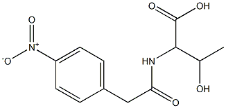 3-hydroxy-2-{[(4-nitrophenyl)acetyl]amino}butanoic acid Struktur