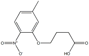 4-(5-methyl-2-nitrophenoxy)butanoic acid Struktur