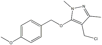 4-(chloromethyl)-5-[(4-methoxyphenyl)methoxy]-1,3-dimethyl-1H-pyrazole Struktur