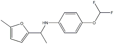 4-(difluoromethoxy)-N-[1-(5-methylfuran-2-yl)ethyl]aniline Struktur