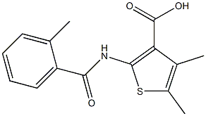 4,5-dimethyl-2-[(2-methylbenzoyl)amino]thiophene-3-carboxylic acid Struktur