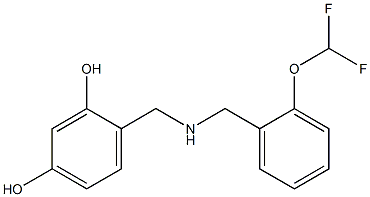 4-[({[2-(difluoromethoxy)phenyl]methyl}amino)methyl]benzene-1,3-diol Struktur