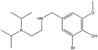 4-[({2-[bis(propan-2-yl)amino]ethyl}amino)methyl]-2-bromo-6-methoxyphenol Struktur