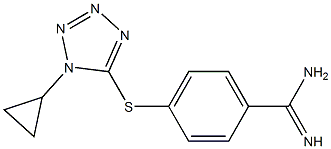 4-[(1-cyclopropyl-1H-1,2,3,4-tetrazol-5-yl)sulfanyl]benzene-1-carboximidamide Struktur