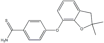 4-[(2,2-dimethyl-2,3-dihydro-1-benzofuran-7-yl)oxy]benzene-1-carbothioamide Struktur