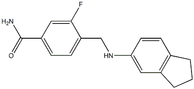 4-[(2,3-dihydro-1H-inden-5-ylamino)methyl]-3-fluorobenzamide Struktur