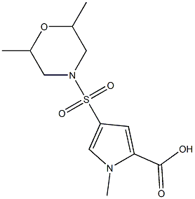 4-[(2,6-dimethylmorpholin-4-yl)sulfonyl]-1-methyl-1H-pyrrole-2-carboxylic acid Struktur