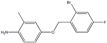 4-[(2-bromo-4-fluorobenzyl)oxy]-2-methylaniline Struktur