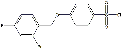 4-[(2-bromo-4-fluorophenyl)methoxy]benzene-1-sulfonyl chloride Struktur