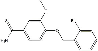 4-[(2-bromophenyl)methoxy]-3-methoxybenzene-1-carbothioamide Struktur