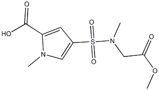 4-[(2-methoxy-2-oxoethyl)(methyl)sulfamoyl]-1-methyl-1H-pyrrole-2-carboxylic acid Struktur