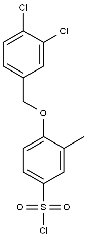 4-[(3,4-dichlorophenyl)methoxy]-3-methylbenzene-1-sulfonyl chloride Struktur