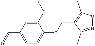 4-[(3,5-dimethyl-1,2-oxazol-4-yl)methoxy]-3-methoxybenzaldehyde Struktur