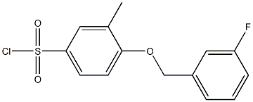 4-[(3-fluorophenyl)methoxy]-3-methylbenzene-1-sulfonyl chloride Struktur