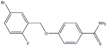 4-[(5-bromo-2-fluorobenzyl)oxy]benzenecarbothioamide Struktur