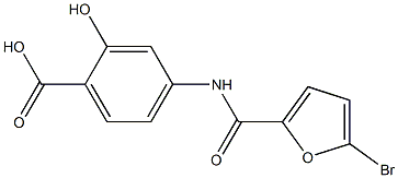 4-[(5-bromo-2-furoyl)amino]-2-hydroxybenzoic acid Struktur