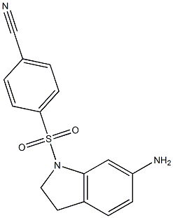 4-[(6-amino-2,3-dihydro-1H-indole-1-)sulfonyl]benzonitrile Struktur